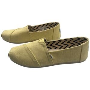 Toms Alpargata Heritage Canvas Slip On Casual Flat Shoes Butter Yellow Size 10
